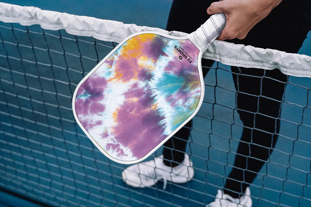 Purple & Orange Tie Dye Graphite Pickleball Paddle