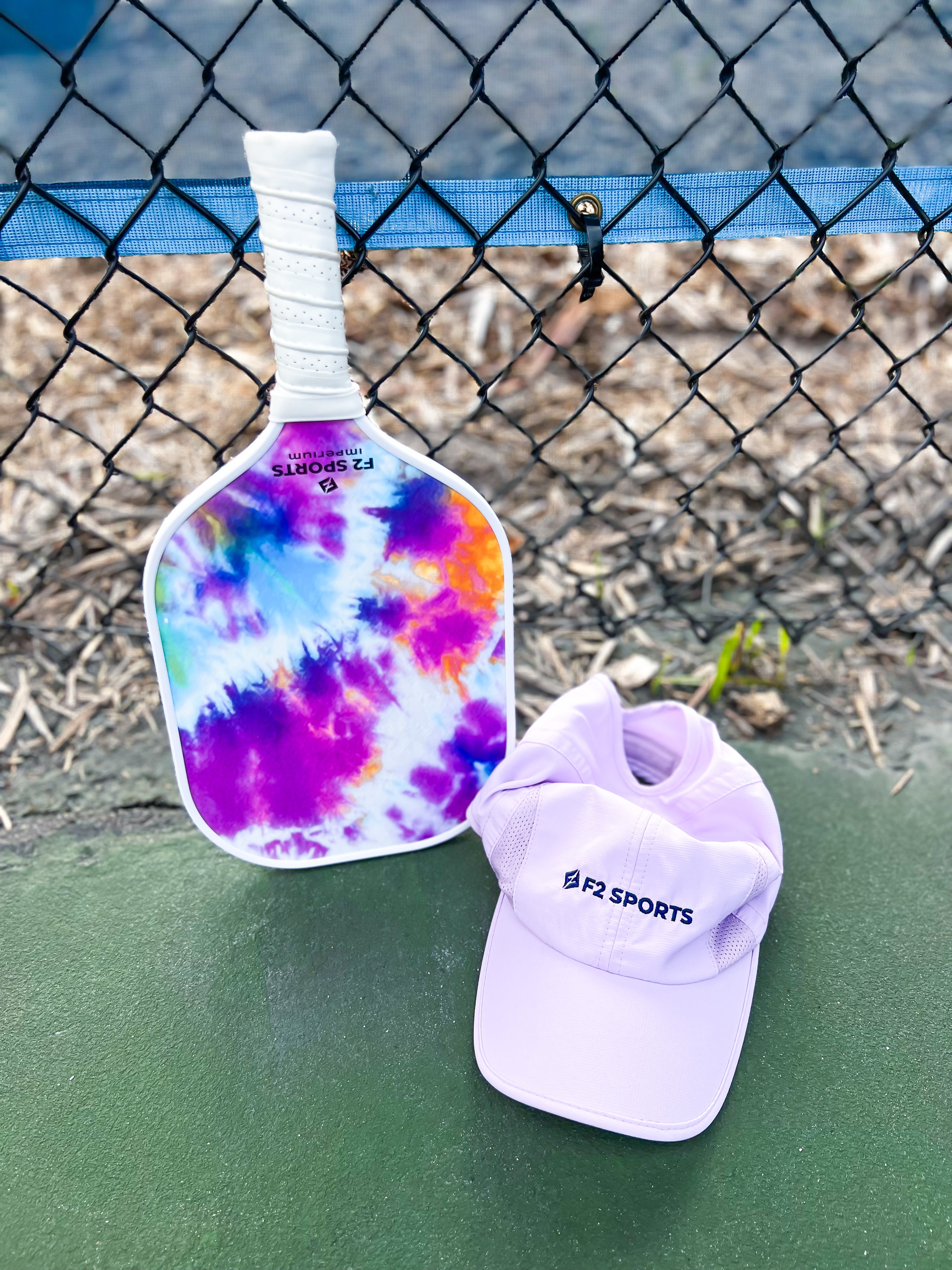 Purple & Orange Tie Dye Graphite Pickleball Paddle