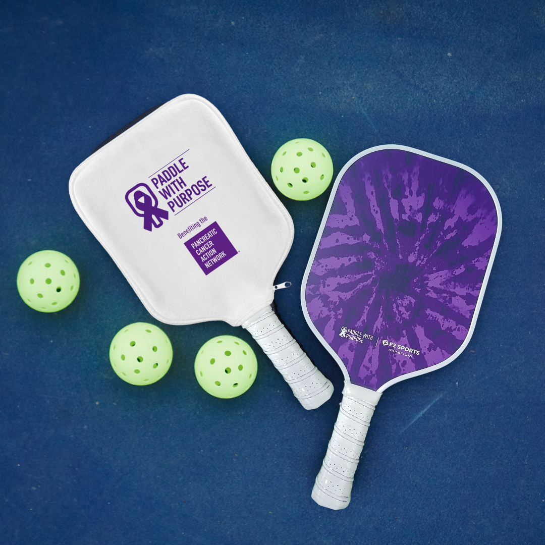 Pancreatic Cancer Awareness Pickleball Paddle- Purple Tie-Dye