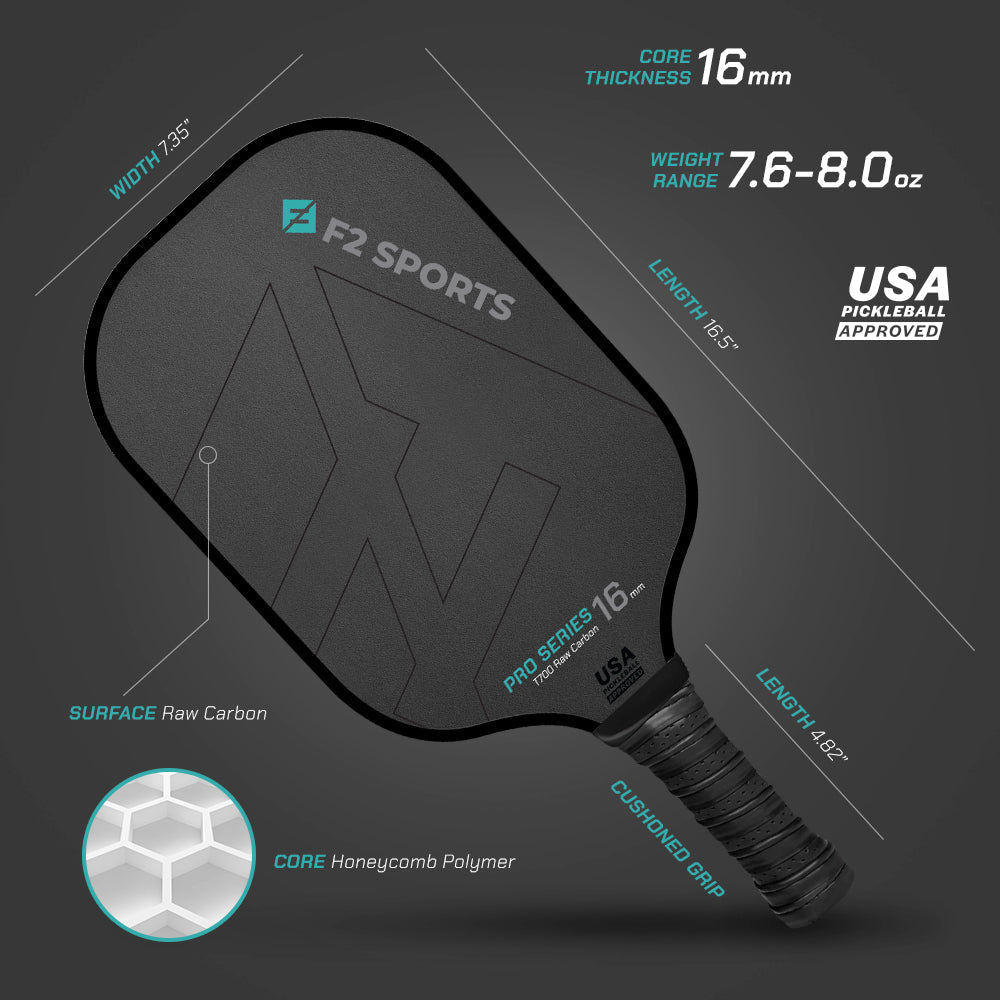 Toray T700 Carbon Pickleball Paddle- Elongated & Wide Shapes