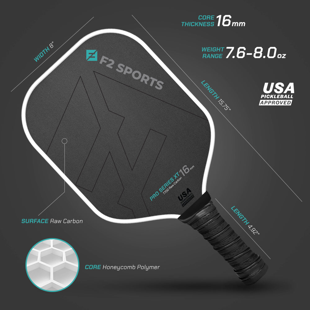 Toray T700 Carbon Pickleball Paddle- Elongated & Wide Shapes