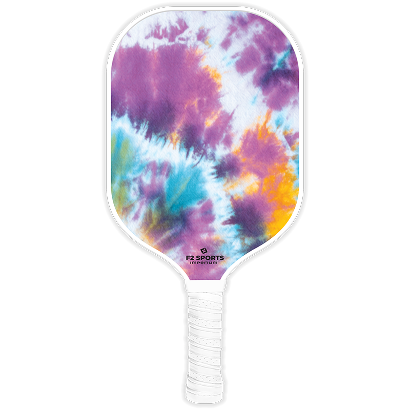 Purple & Orange Tie Dye Graphite Pickleball Paddle